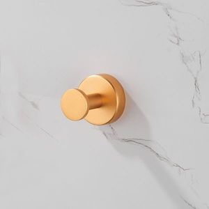 Set di 2 Ganci da Parete Rotondi con Base Dorata Spazzolata per Ingresso, Armadio, Bagno, Camera da Letto, Cucina, Include Viti - Product Image 2