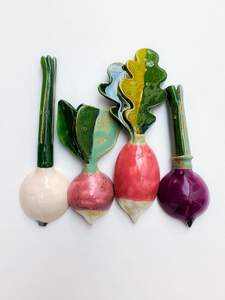 Repose-cuillère et pinces à thé en céramique Harvest Vegetable, en porcelaine, forme et couleur personnalisées, uniquement chez Universal Overseas - Product Image 2