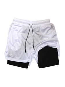 Pantalones cortos de doble capa delgados de verano de alta calidad para hombre, pantalones cortos transpirables personalizados para fitness al aire libre para hombre - Product Image 4