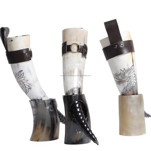 Support de corne à boire Viking Antique fait à la main Feng Shui conception d'ange taille personnalisée technique polie artisanat naturel inde - Product Image 1