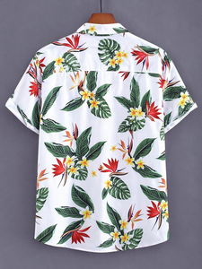 Men's Casual Beech Wear Summer Shirt 250 Grams Breathable Quick Dry Eco-Friendly Short Sleeve Floral Print Design 100% Polyest - Product Image 2