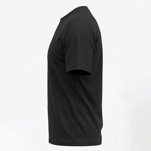 เสื้อยืดโอเวอร์ไซส์สีดำล้วนสำหรับผู้ชายขายดีที่สุด ผ้าคอตตอนหนา GSM พร้อมสกรีนโลโก้ตามสั่ง ผู้ผลิตเสื้อผ้าสตรีทแวร์ - Product Image 4
