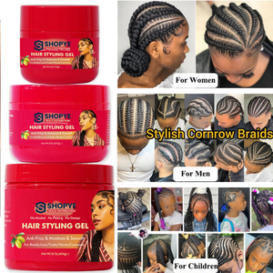 Nouveau design Gel coiffant infusé à l'huile d'olive 227g, brillance intense, contrôle des frisottis, gel pour tresses/twists, tenue forte pour tresses/locs/twists - Product Image 6