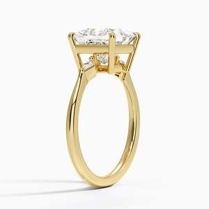 Anillo de Diamantes con Corte Princesa, Diamante Cultivado en Laboratorio, Tres Piedras Laterales en Forma de Cometa, Oro 14K/18K, Joyería Fina Petite Cometa, Anillo de Regalo de Lujo - Product Image 3