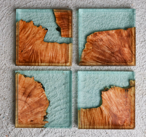 Posavasos y Alfombrillas de Madera y Resina, 6 Piezas, Personalizables, Ecológicos, Reutilizables, Estilo Rústico para el Hogar y Restaurantes - Product Image 3