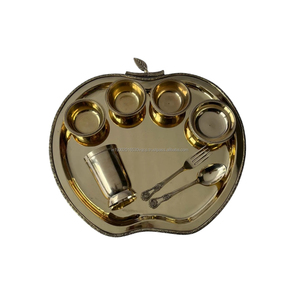 ชุดอาหารค่ำทองเหลืองลายตอกแบบดั้งเดิม 8 ชิ้น สวยงาม หรูหรา เหมาะสำหรับใช้ในบ้านและร้านอาหาร - Product Image 2