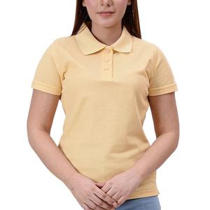 เสื้อยืดคอปกสีเหลืองสำหรับผู้หญิง แขนสั้น สีพื้น ทรงปกติ สวมใส่สบาย ผ้าถัก 100% ผ้าฝ้าย ระบายอากาศได้ดี เหมาะสำหรับฤดูใบไม้ผลิและฤดูร้อน - Product Image 3