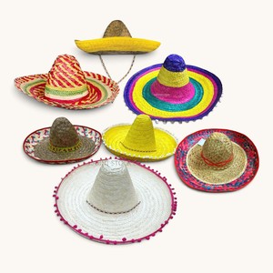 Multicolor Mexican Sombreros Adult Size Straw <b>Hat</b> <b>Summer</b> Festive Outdoor Party Travel Straw <b>Hat</b> Wide Brim Wholesale Export - Product Image 1