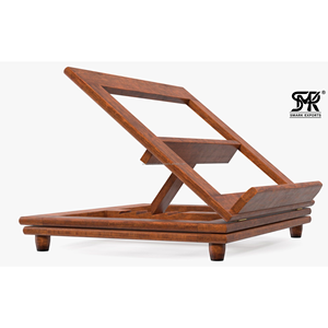Support de lecture réglable et pliable en bois écologique de qualité supérieure pour Coran, Bible, livre de cuisine, ordinateur portable et bureau - Product Image 1