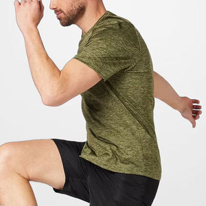 HIFFU SPORTS WEAR Men's Olive Green <b>Raglan</b> Sleeve T-Shirt O-Neck Regular Fit Quick Dry Woven 100% Cotton Casual Solid Color 180g - Product Image 3