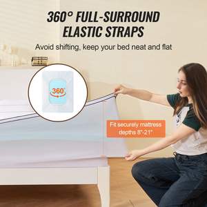 Surmatelas en mousse à mémoire de forme ergonomique de 4 pouces de épaisseur, taille Queen, garnissage en fibre amovible et lavable, soulagement de la pression - Product Image 6