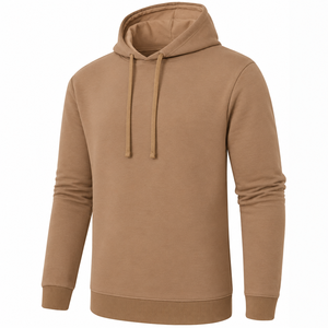 Men's pullover <b>hoodie</b> with adjustable drawstring hood pocketless front ribbed cuffs and hem casual plain sweatshirt - Product Image 5