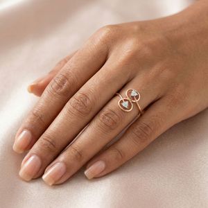 Anillo de diamante natural de 0.04 quilates, corte brillante redondo, color HI, claridad VS SI, oro rosa, joyería fina, anillo de compromiso y boda - Product Image 1