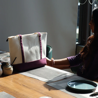 Sac fourre-tout classique pour femme, sac de bureau, fermeture éclair, toile de coton extra lourde, grande taille, pour ordinateur portable, double poignée, réutilisable