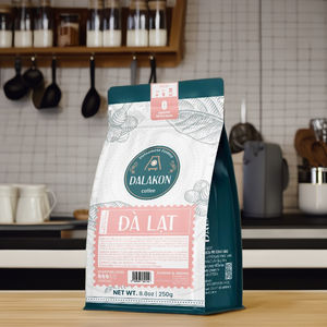 Café moulu torréfié Dalakon Da Lat Arabica, caféiné, bouquet aromatique Bourbon de qualité supérieure, fruits mûrs, torréfaction moyenne, sachet de 0,25 kg - Product Image 1