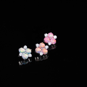 Thời trang đồ trang sức Thạch Opal titan đinh tán titan trang sức xu hướng Bông tai trang sức cho phụ nữ - Product Image 6