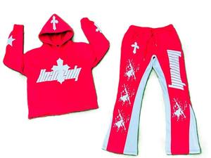 Nouvelle collection OEM : Ensemble sweat-shirt et pantalon de survêtement streetwear pour garçons, avec sérigraphie, délavage à l'acide, couleur unie, effet vieilli et broderies - Product Image 3