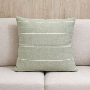 Housse de coussin tissée à la main, 20 × 20 pouces, marron rouille, à rayures texturées, coussin décoratif, accent décoratif, décoration bohème pour la maison - Product Image 4