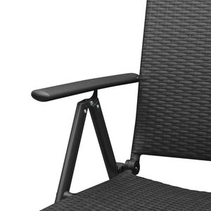 Ensemble de 2 chaises de jardin en rotin PE noir, aluminium standard - Product Image 6