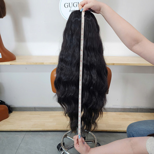 Perruque sans colle de luxe 100 % vietnamienne de 24 pouces, couleur marron personnalisée, cheveux humains bruts, produits capillaires naturels pour femmes noires - Product Image 2