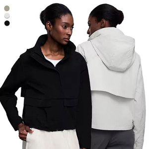 Sweat-shirt à capuche ample et léger pour femme, 100 % coton molletonné, écologique, respirant, délavé à l'acide, brodé, style streetwear et workwear - Product Image 3