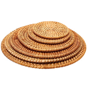 Sous-verres en rotin tissé de qualité supérieure, fabriqués au Vietnam, sous-verres en bambou faits à la main pour table basse, décoration de cuisine - Product Image 1