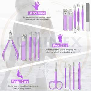 ชุดอุปกรณ์ตัดแต่งขนและเล็บมืออาชีพ 16 ชิ้น ใบมีดสแตนเลส กรรไกรซอยผม กล่องใส่สำหรับเดินทางสุดหรู - Product Image 3