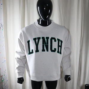 Sudadera de cuello alto LYNCH ASH GREY 100% verde caza con apliques bordados, sudadera de cuello ancho CLUSH INDUSTRIES - Product Image 1