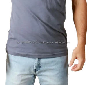 Derniers modèles T-shirts décontractés pour hommes de haute qualité T-shirts pour hommes à col en V manches courtes vierges 100% coton - Product Image 3