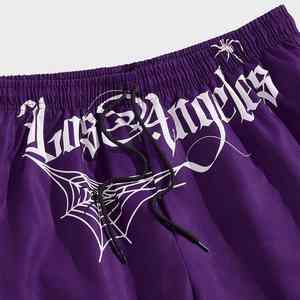 Pantalones Cortos de Malla para Hombre, Estilo Urbano, Holgados, con Gráfico de Telaraña, Hip Hop, Moda Casual de Verano - Product Image 3