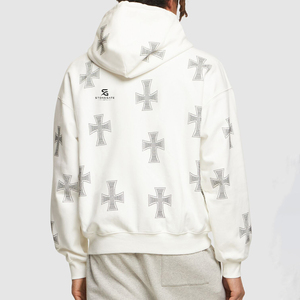 ODM Unisex Crystal <b>Studded</b> Hoodie Custom Design Fleece Winter <b>Clothing</b> Supplier 2026 - Product Image 3