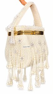 Bolso de Mano de Lujo para Mujer, con Cuentas y Flecos de Perlas, Hecho a Mano, para Fiestas - Product Image 3