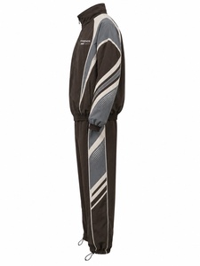 Ensemble de survêtement unisexe, veste et pantalon en polyester bicolore avec poches latérales, taille à cordon, vêtements d'automne - Product Image 2