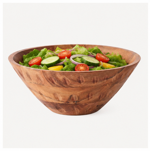 Premium <b>Mango</b> <b>Wood</b> Eco-Friendly Serving <b>Bowl</b> with Gold Rim Modern Design Custom Size for Salad & Fruit - Product Image 1