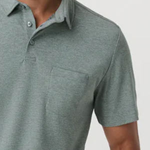 Diseño de logotipo para compradores mayoristas, camiseta de hombre 100% algodón / precio de fábrica económico, cierre con botones, cuello vuelto, informal y barata. - Product Image 4