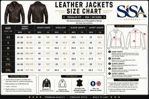 Chaqueta de Motero de Cuero Genuino Color Bronceado para Hombre, con Logotipo Frontal, Cuello Alto, Cierre de Cremallera, Color Sólido, Estilo Moto - Product Image 5