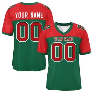 Camiseta de Fútbol Americano Personalizada con Cuello en V, Manga Corta, Absorbente de Humedad, 100% Poliéster, Impresión del Nombre del Equipo, Unisex para Adultos - Product Image 3