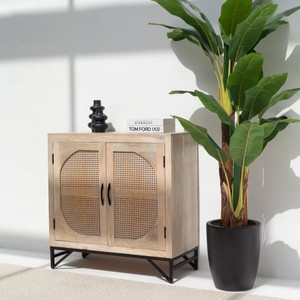 Aparador de Ratán de Dos Puertas Vandana Arista Zenova para Interiores y Exteriores Modernos y Elegantes - Product Image 6