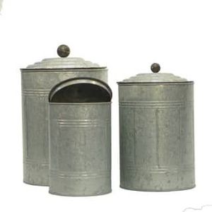 Recién llegado, caja de almacenamiento, contenedores de alimentos, botes rústicos galvanizados, Juego de 4 piezas con tapa para la caja de alimentos de almacenamiento de cocina - Product Image 3