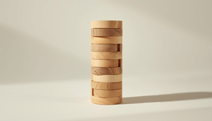 Jeu de construction en blocs de bois Timber Tower - Jeu de table familial portable pour fêtes, avec blocs qui s'écroulent, écologique, durable, design éducatif - Product Image 5