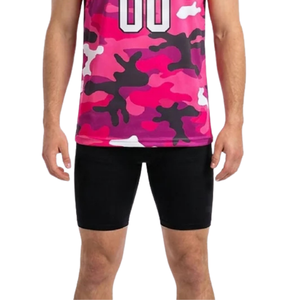 <b>Camo</b> Print Basketball Team Set Sleeveless V-Neck Moisture-Wicking Breathable Jersey Elastic Waist Fitted <b>Shorts</b> for <b>Men</b> Player - Product Image 5