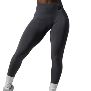Leggings de compression sans couture gris anthracite pour femme, taille haute, extensibles, pour le sport, le fitness, le yoga, la course à pied et l'entraînement, pour toutes les occasions. - Product Image 1