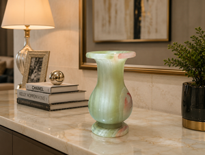 Florero de Piedra Ónix Verde de 7 Pulgadas – Decoración de Hogar de Lujo Hecha a Mano con Materiales Naturales – Listo para Enviar - Product Image 3