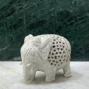 Figuras de Animales de Elefante Talladas a Mano en Piedra Jabonosa Natural, Brillantes y Personalizadas, Increíbles para Decoración del Hogar y Regalos Corporativos - Product Image 1