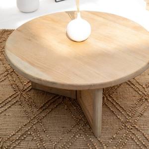 Mesa de Centro Redonda de Madera con Patas de Ratán Vandana Astra Cresta para Decoración Moderna de Sala de Estar - Product Image 5