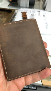 Wholesale Custom Genuine Leather Tri Fold <b>Wallet</b> <b>Men</b> Real Cowhide <b>Card</b> <b>Holder</b> Compact Business Billfold LTW-0186 - Product Image 3