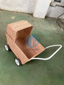 Carrito de ratán de moda, fabricado en Vietnam, con precio de mayoreo, OEM, ODM, color y material de la mejor calidad para juguetes infantiles. - Product Image 2