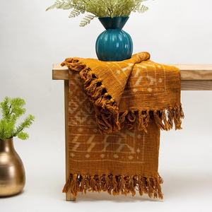 Manta de sofá cama con estampado de bloque de mano, manta personalizada de algodón 100% para cama y sofá - Product Image 3