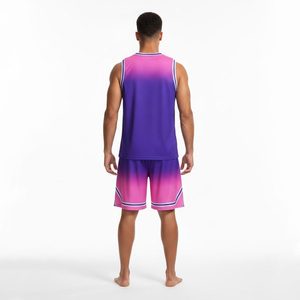 Maillot de basket-ball personnalisé et personnalisable à prix abordable, 100 % polyester, respirant, tenue d'entraînement, ensemble uniforme de basket-ball - Product Image 2