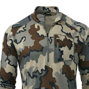 Men <b>Camo</b> Hunting Baselayer Quarter Zip Long Sleeve Tactical Shirt Breathable Thermal Performance Outdoor Sports Apparel - Product Image 6